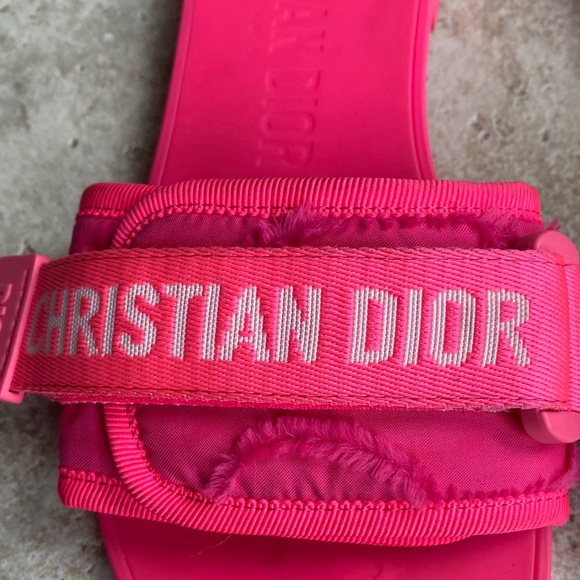 Dior Bright Pink Slide Sandals - Picture 9 of 16